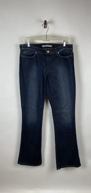 NEW JOES Jeans Rocker Mid-Rise Flare Leg Stretch Denim Jeans Dark Wash 32