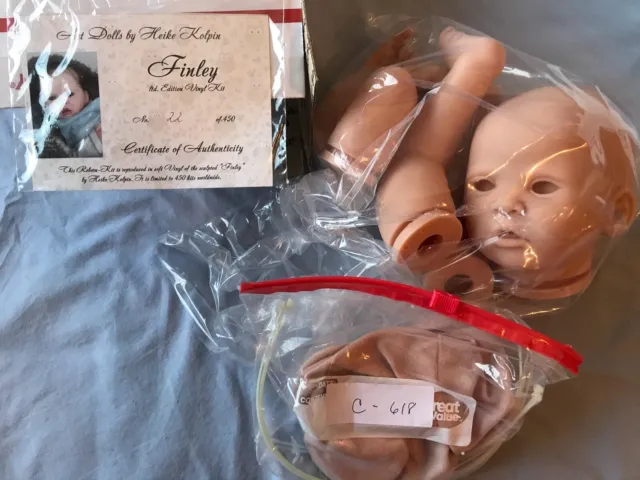 Reborn Unpainted Doll Kit Finley  By Heike Kolpin Includes COA, Body