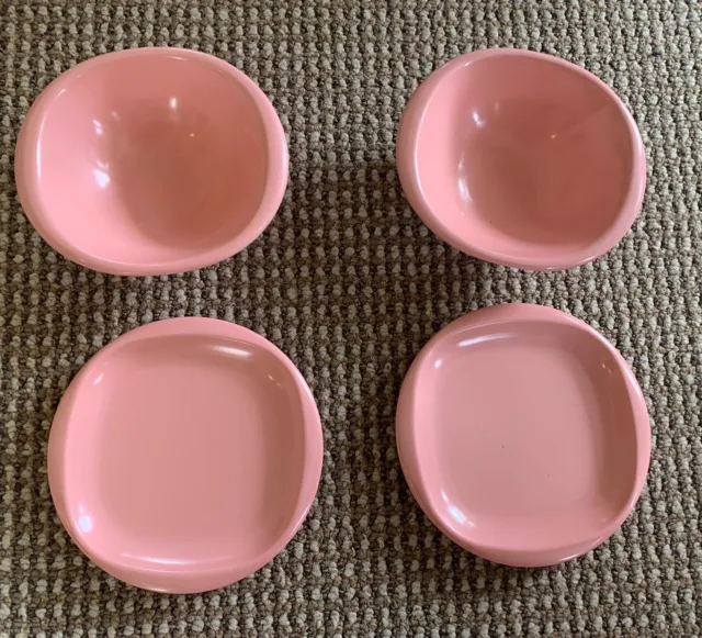 VTG. MCM Boonton Ware Pink Melmac Plates & Bowls