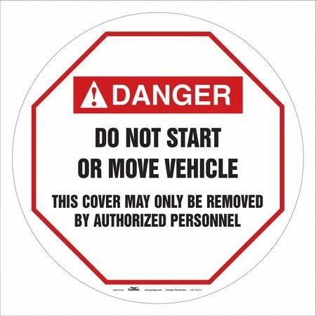 Condor 487D53 Traffic Sign, 24 In H, 24 In W, Vinyl, Circle, English, 487D53