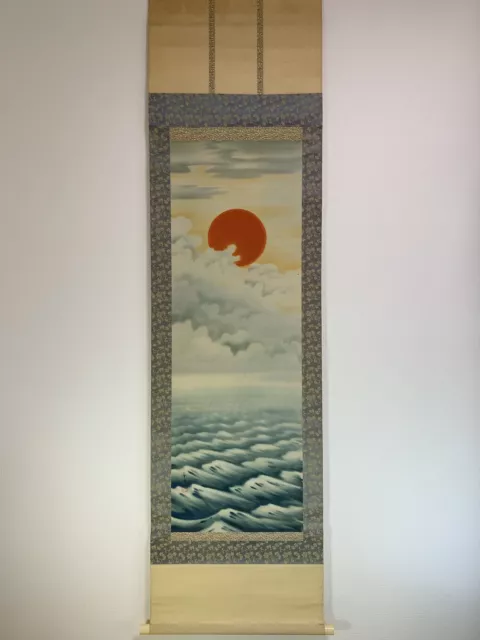 HANGING SCROLL JAPANESE ART Painting kakejiku Vintage Hand Paint PICTURE #968