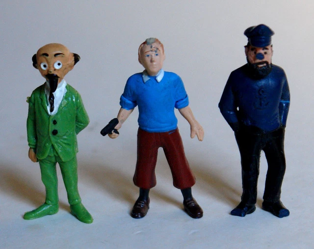 10 Figurines Tintin – Haddock, Tournesol, Dupond, Dupont, Plongeurs – édition Esso Belvision