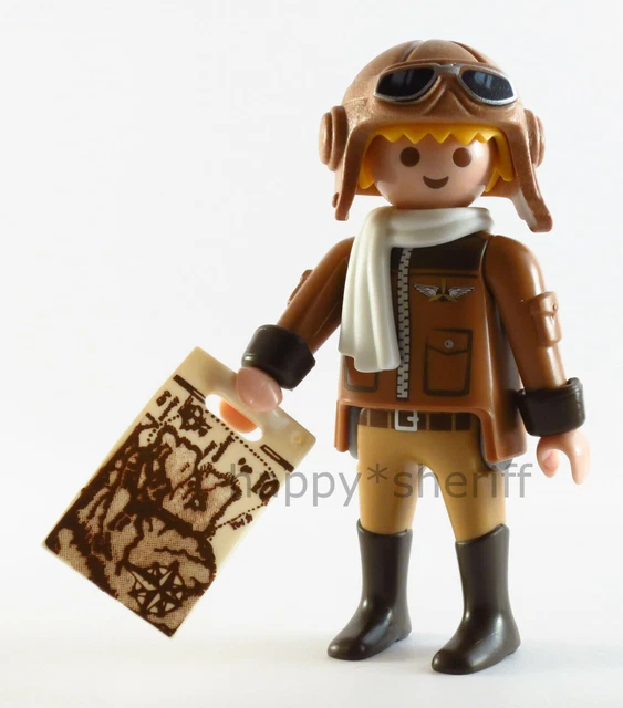 Playmobil American Pilot Aviator w Map and Helmet World War Series 13 9332 RARE