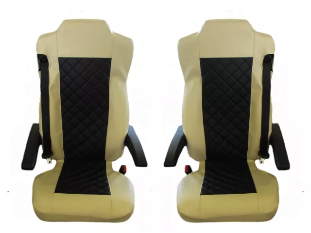 DESIGNED TO FIT Mercedes Actros MP4 MP5 2014+ Truck Seat Covers Black Beige ECO