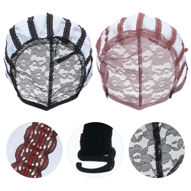 Encaje ajuste de la peluca sombreros cabeza cubierta para el cabello red de pesca gorra cinta adhesiva