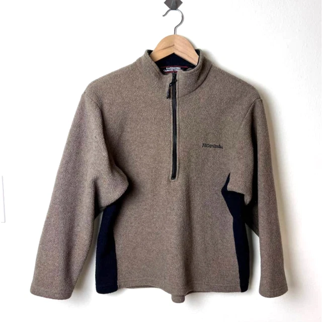 Kathmandu Size S Mens Fleece 1/4 Zip Pullover Polartec Sweatshirt Brown Black
