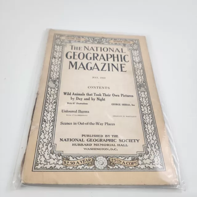 National Geographic Magazine July 1913 No Insert