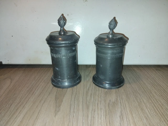 Pot En étain à Couvercle - XVIIIe Siècle - Avec Poinçon - Rare
