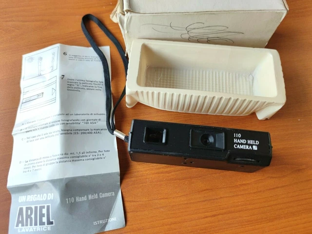 Macchina Fotografica 110 Camera Detersivo Fustino Ariel Nuova Vintage '80 Rare