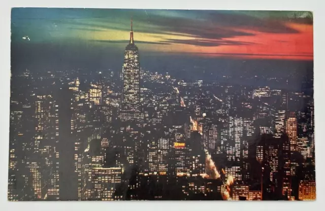 New York City Looking South By Night 1961 Posted Natural Colour by Mike Roberts