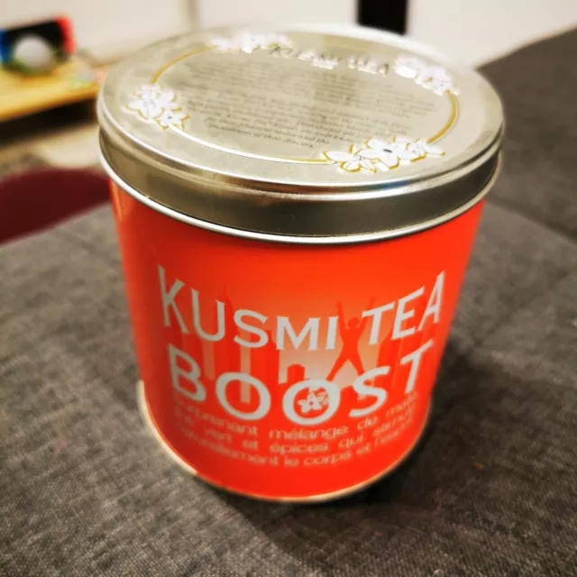 ⭐ 1 Boîte KUSMI TEA de Rangement Epices, Thé BOOST en Métal 250g Quasi NEUF ⭐