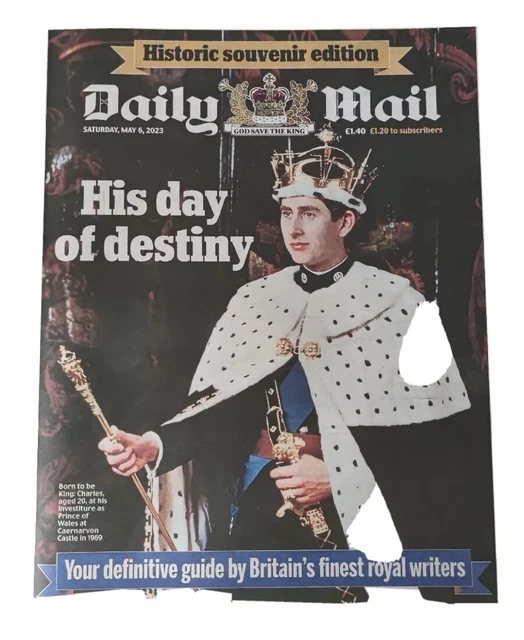 DAILY MAIL UK British Newspaper King Charles III 3 Coronation Sat 6th
