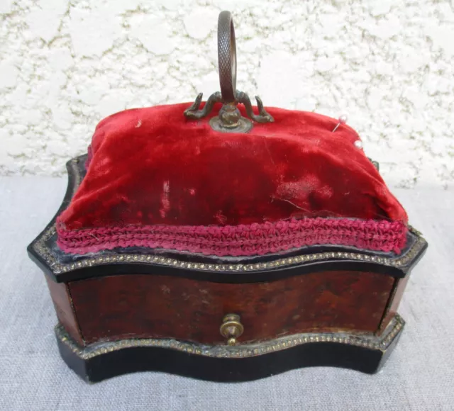 Ancien Coffret Nécessaire A Couture  Napoleon Iii Porte Aiguilles