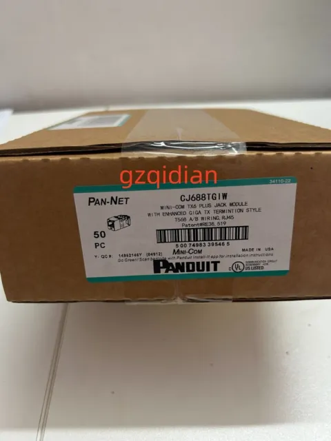 Panduit Giga-TX Cat6 jacks White CJ688TGIW BOX OF 50.Free Shipping For DHL /UPS!
