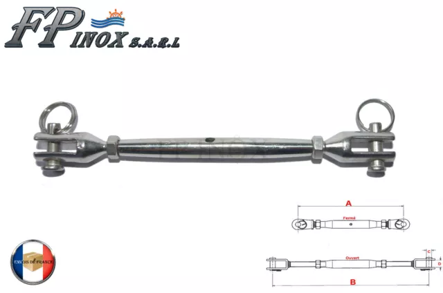 Ridoir Design 160mm Chape Terminaison Chape M6 inox 316 - A4