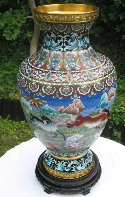 China, Cloisonne, riesige Boden-Vase, sehr seltenes Dokor, perfekt, ohne Mängel,