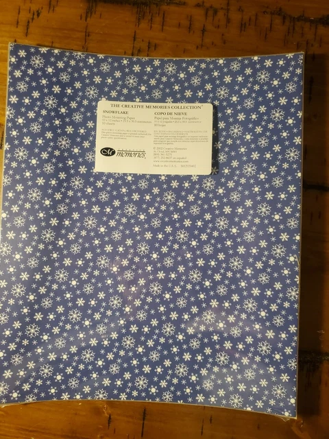 Papel de montaje fotográfico copo de nieve 10x12 10 hojas recuerdos creativos