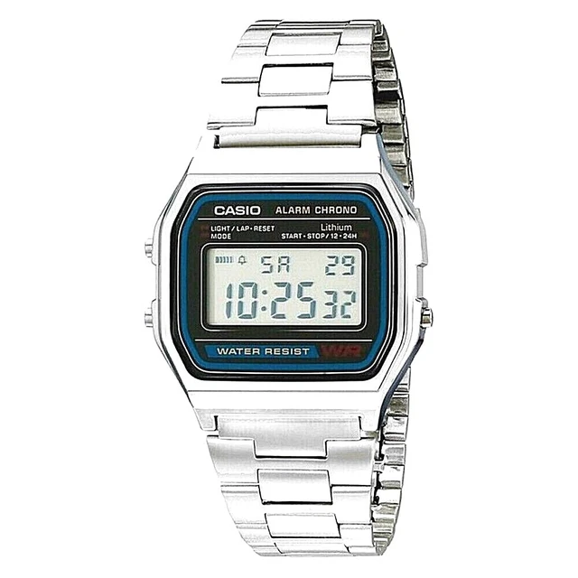 orologio casio a158w f-91w mq24 uomo digitale da donna vintage nero acciaio luce