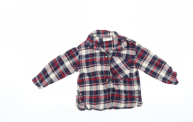 Zara blu a quadretti cotone a quadretti per ragazze taglia 6 anni colletto