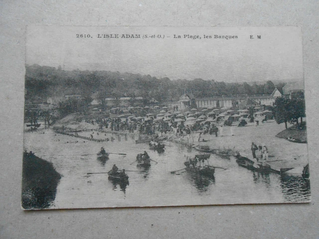 CPA l' isle adam seine et oise la plage les barques
