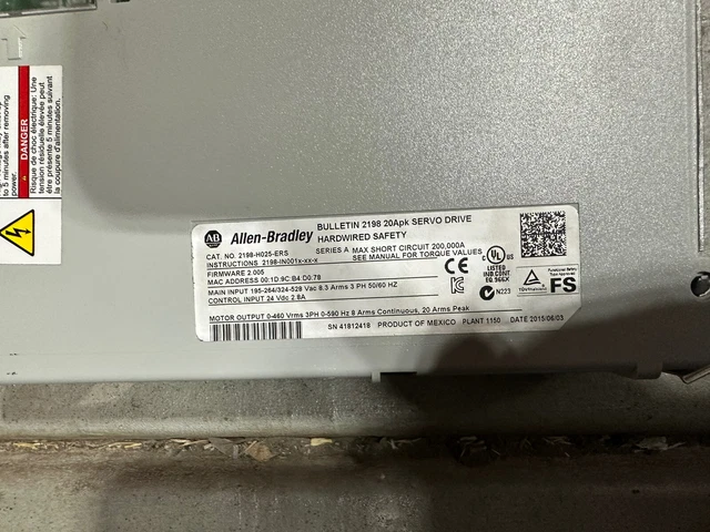 Allen-Bradley 2198-H070-ERS Series A Factory refurbished fw 2.005
