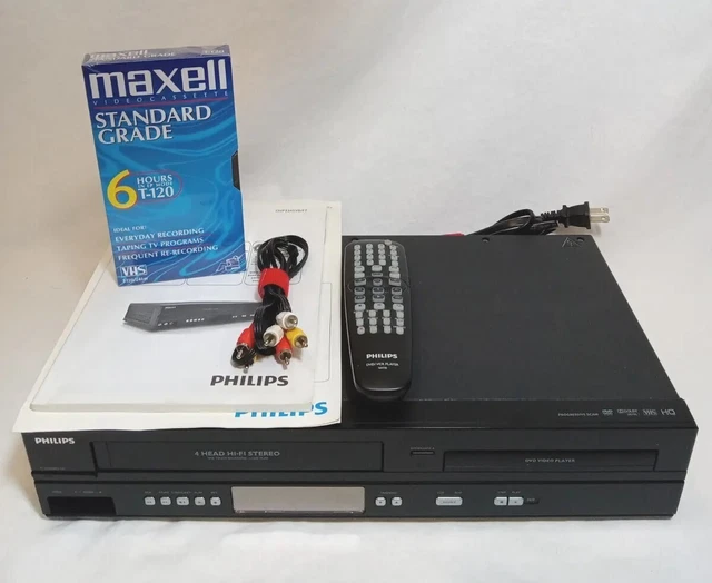 PHILIPS DVD/VCR COMBO Player DVP3345VB/F7 4Head HiFi VHS HQ with