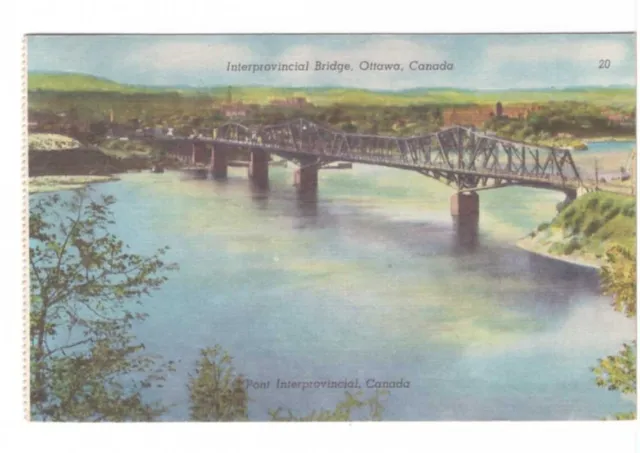 Interprovincial Bridge, Ottawa, Ontario, Canada, Vintage 1955 Postcard