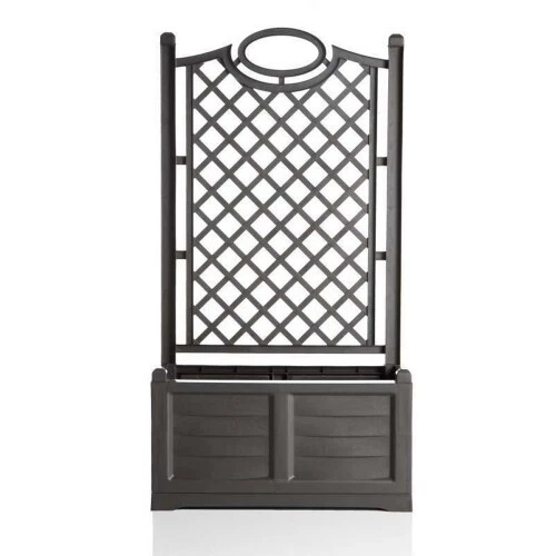 Fioriera Da Balcone Effetto Doghe 38 O 58 Cm - Plastica Resistente UV/Gelo - Antracite, Grigio, Marrone, Bianco