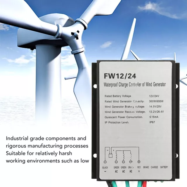 Automatic Battery Charging with Wind Turbine Charge Controller FW12 24