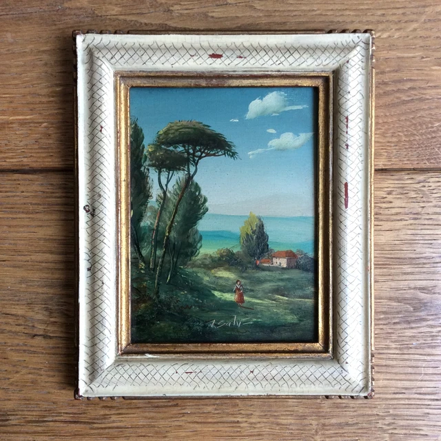 Tableau Huile Bord De Mer Retour De Pêche Signé Robert Dé