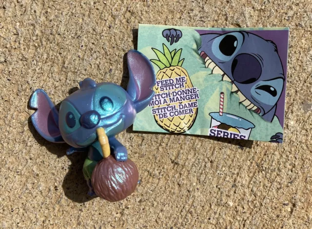 Just Play Disney STITCH Feed Me Series 3 Shimmer Coconut  Stitch Figure RARE