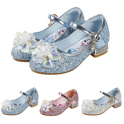 Kids Frozen2 Elsa Princess Fancy Dress Shoes Girls Party Sequin Glitter Sandals