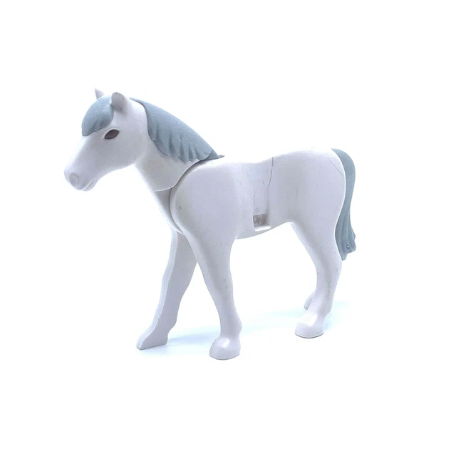 Playmobil Cheval 1ere Génération Gris et Blanc un peu sale et usé Playmobil Cheval 1ere Génération Gris et Blanc un peu sale et usé