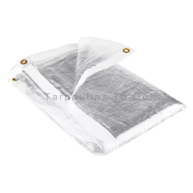Glass Clear PVC Waterproof Tarpaulin Sheet Heavy Duty Chicken Rabbit Hutch Cover 2