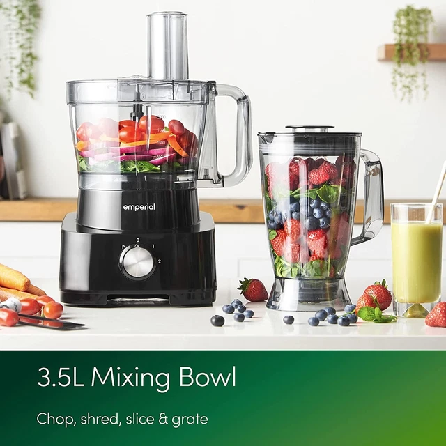Emperial Küchenmaschine & Mixer Häcksler Teigmischer 2 Geschwindigkeit & Puls 1000 W 2