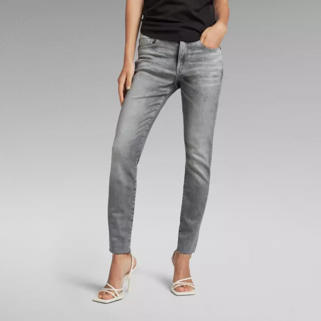 G-Star Raw Denim 3301 Skinny Cheville Sun Faded Glacier Gris Jeans pour Femmes