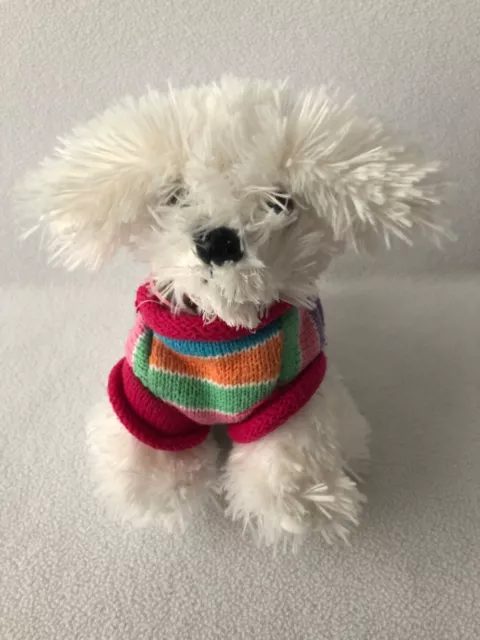 The Childrens Place White Fluffy Dog Puppy Molly Stuffed Animal Plush