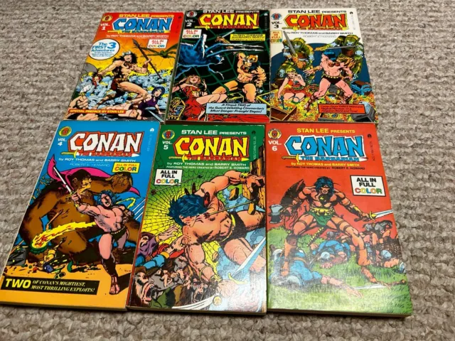 Conan Pocket Paperback 1 2 3 4 5 6 Full Set Marvel Stan Lee Presents 1978 Ace