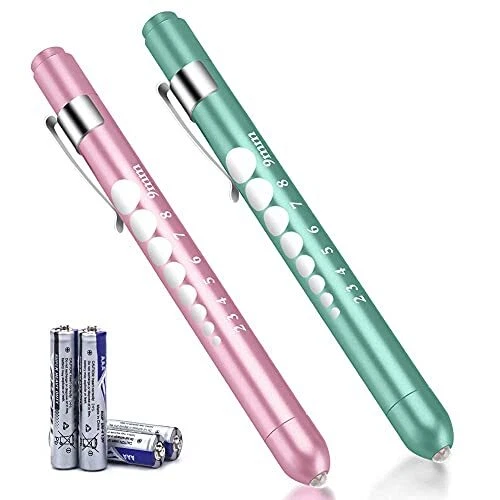 FITA Medical Pen Lights Nurses Doctors 2 Pack Reusable Penlight LED Tactical ...