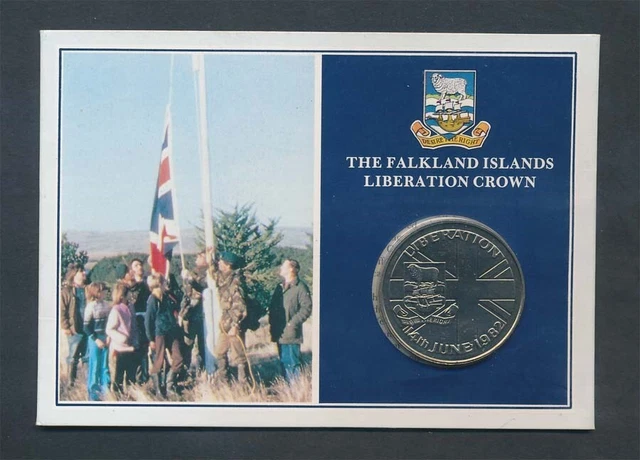 Falkland Islands:  1982 Liberation 50p Crown, Carded
