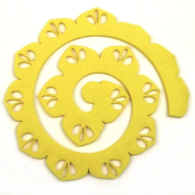 Pannolenci Spiralina Forata Giallo Limone cucito creativo per decorazioni