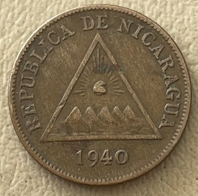 Nicaragua 1940 1 Centavo Very Nice Condition L88
