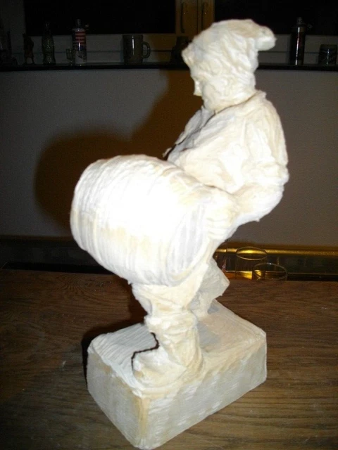 Talla en blanco, sin trabajar - granjero, Köbes, aprox. 25 cm