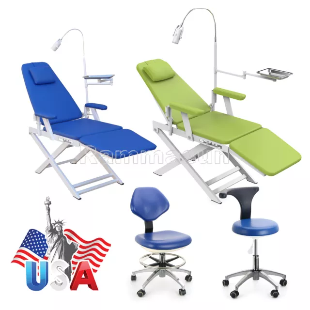 Dental Portable Folding Chair Simple Type Unit +LED Light Lamp /Dentist Chair