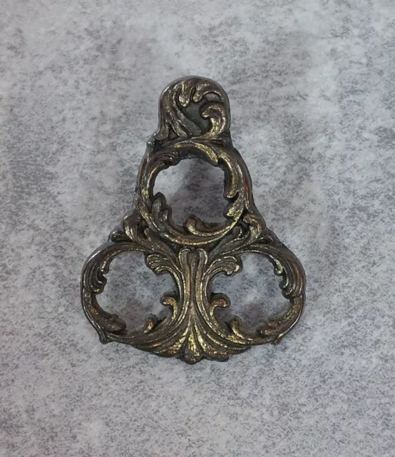 Antique French Provincial Hanging Drawer Pull Brass England Gold