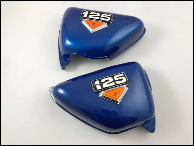 Honda CB125s CB125 CD125S 1976-82 Blue Side Cover Pair , Left & Right + emblem