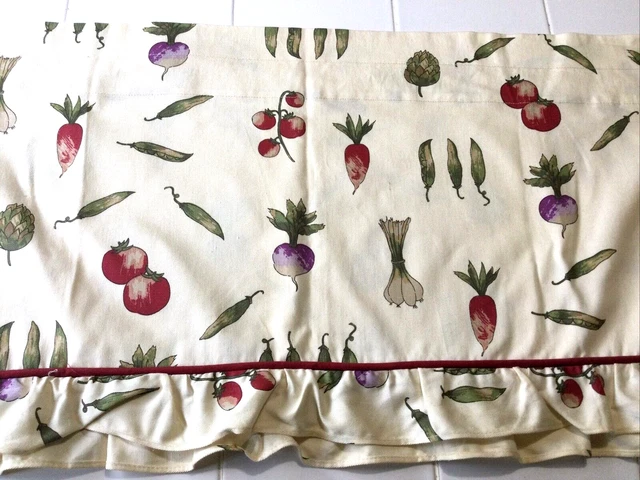 "Genancia de ventana de algodón lindo estampado vegetal/volante 60x15"