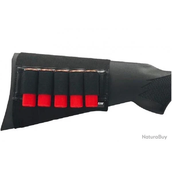 Cartouchière velcro Kaki avec une capacité de 5 cartouches de calibre .12