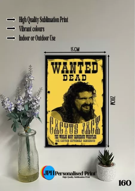 WWE Cactus Jack (160) 15x20cm Aluminium sign Man cave,home bar