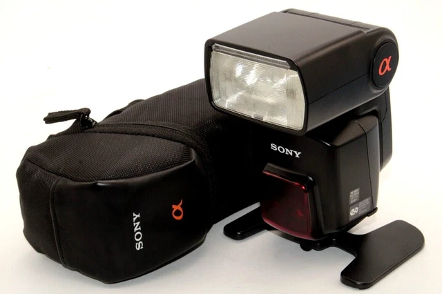 Near Mint Sony Flash HVL-F58AM Shoe Mount Quick Shift Bounce w/ Stand Case Japan